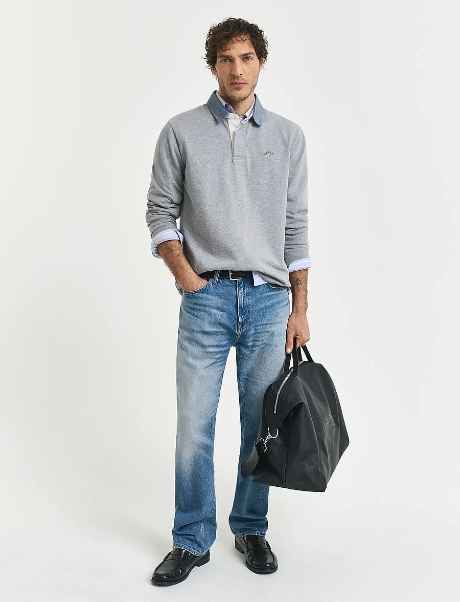 Gant - Classic Heavy Rugger - long-sleeved polos - grey melange - 5