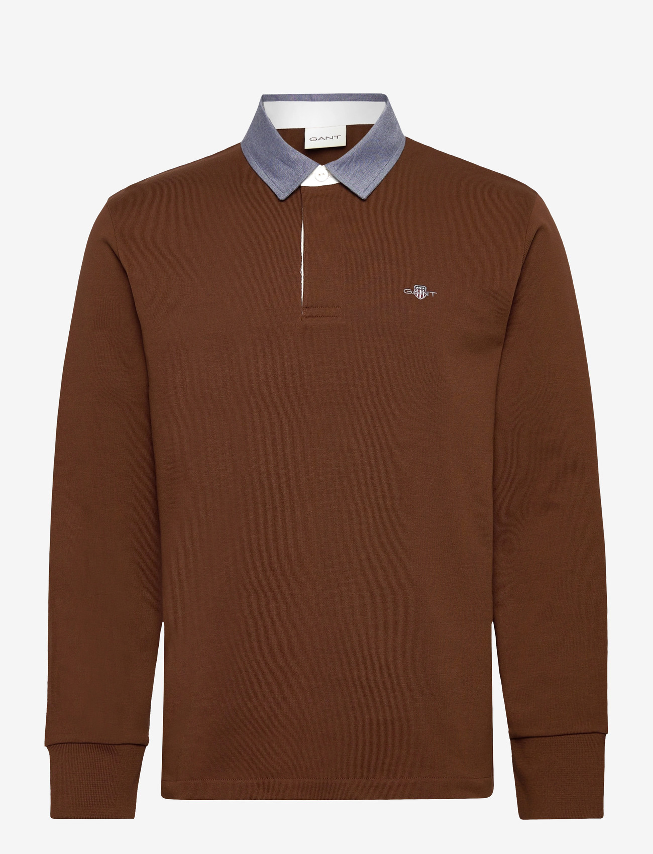 GANT - REG CHAMBRAY HEAVY RUGGER - långärmade pikéer - mahogany brown - 0