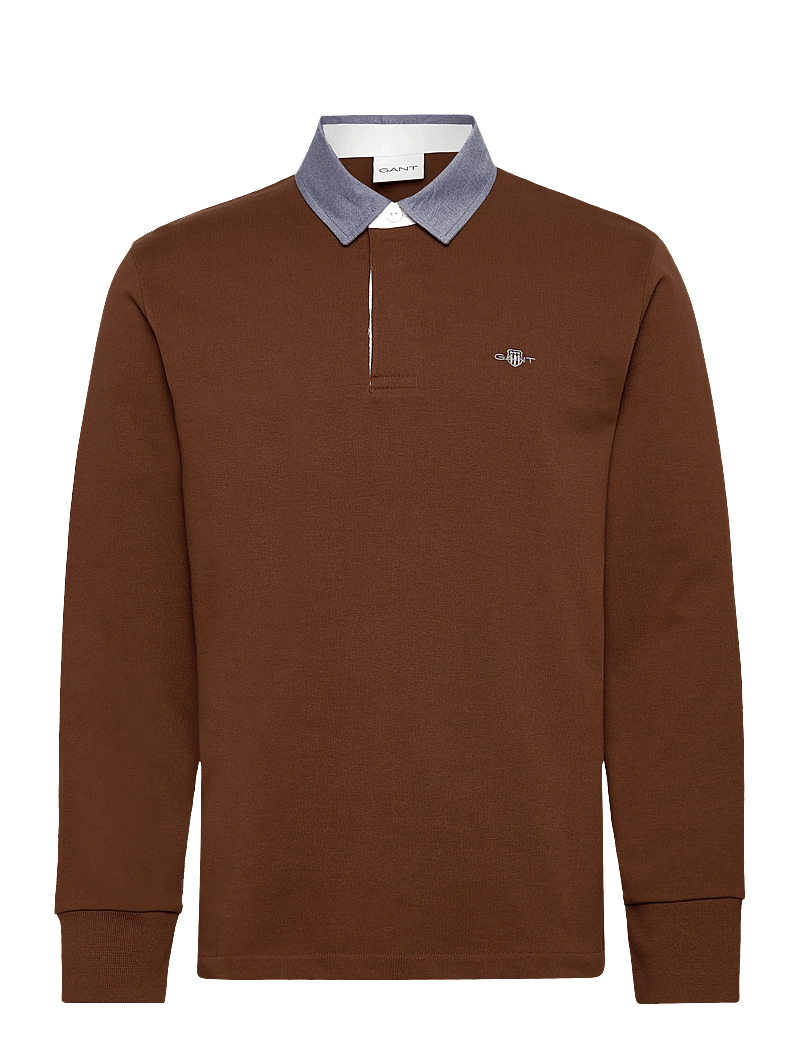 GANT - REG CHAMBRAY HEAVY RUGGER - long-sleeved polos - mahogany brown - 0