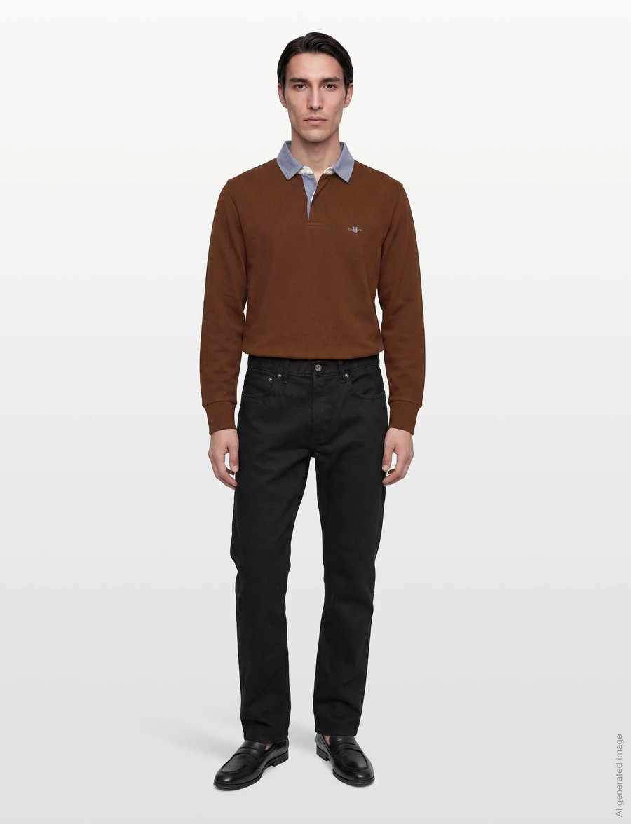 Gant - Classic Heavy Rugger - long-sleeved polos - mahogany brown - 0