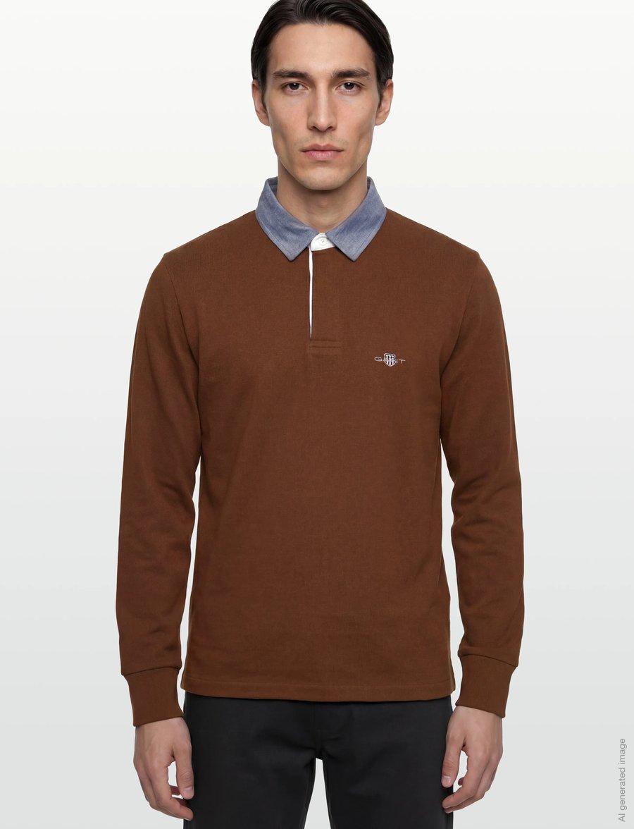 Gant - Classic Heavy Rugger - long-sleeved polos - mahogany brown - 3
