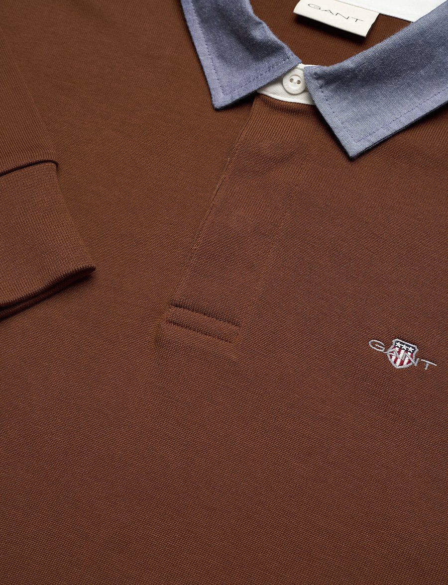 Gant - Classic Heavy Rugger - long-sleeved polos - mahogany brown - 5