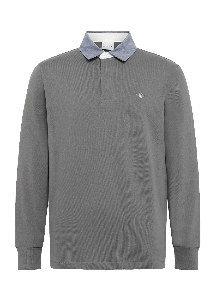 Gant - Classic Heavy Rugger - långärmade pikéer - mid grey - 0