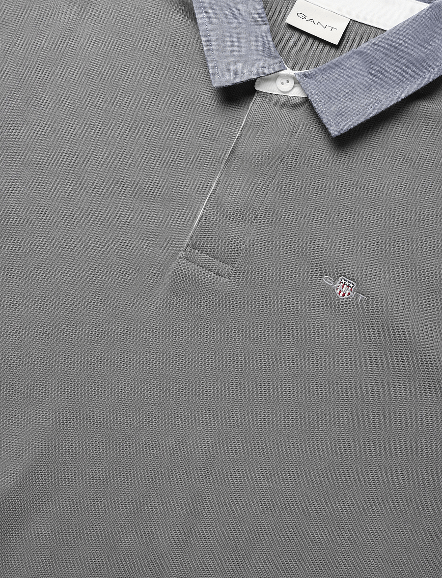 Gant - Classic Heavy Rugger - långärmade pikéer - mid grey - 2