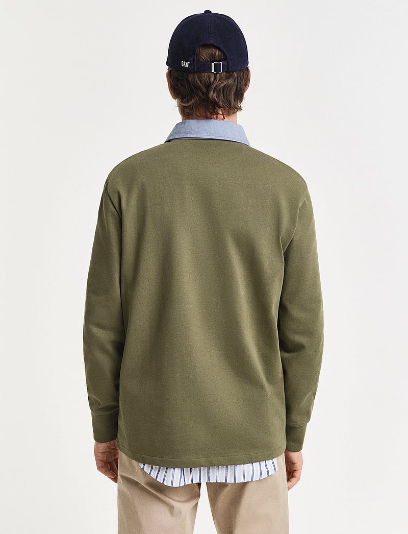 Gant - Classic Heavy Rugger - langærmede poloer - moss green - 3