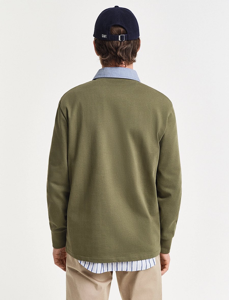 Gant - Classic Heavy Rugger - long-sleeved polos - moss green - 3