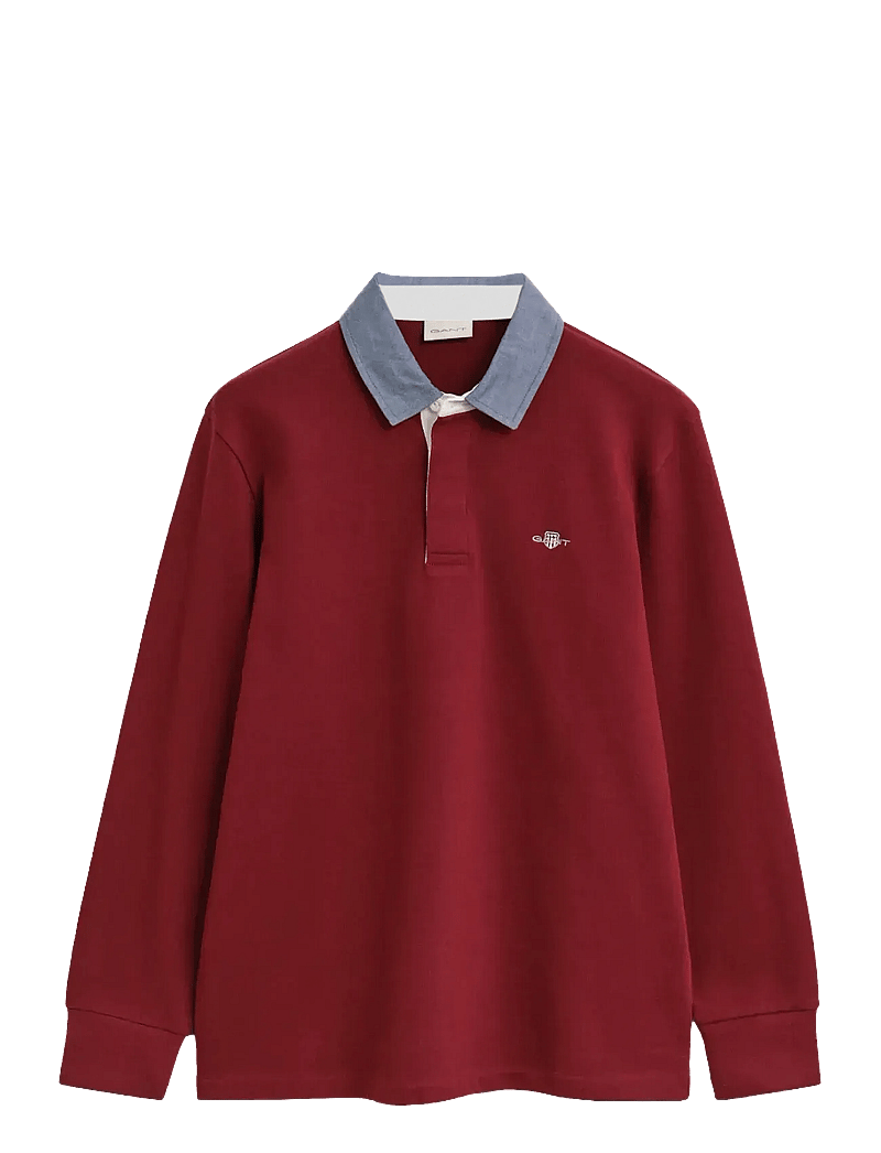 GANT - REG CHAMBRAY HEAVY RUGGER - långärmade pikéer - plumped red - 0