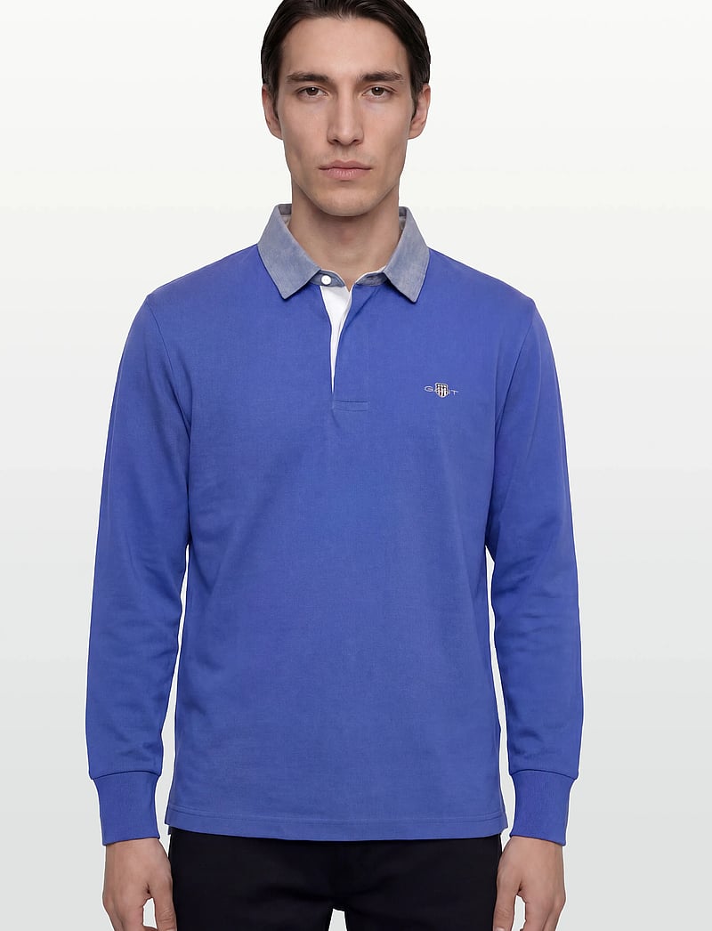 Gant - Classic Heavy Rugger - langærmede poloer - royal blue - 3