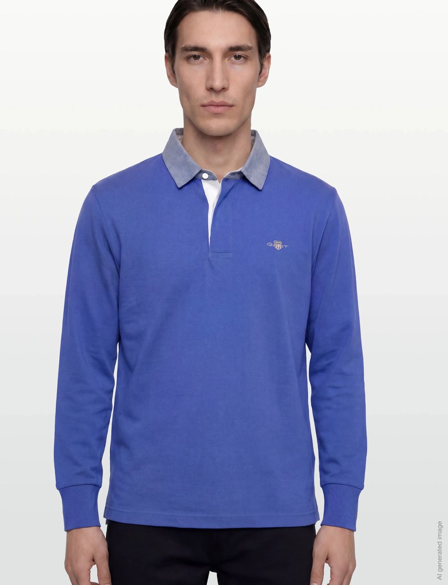 Gant - Classic Heavy Rugger - pikkade varrukatega polod - royal blue - 3