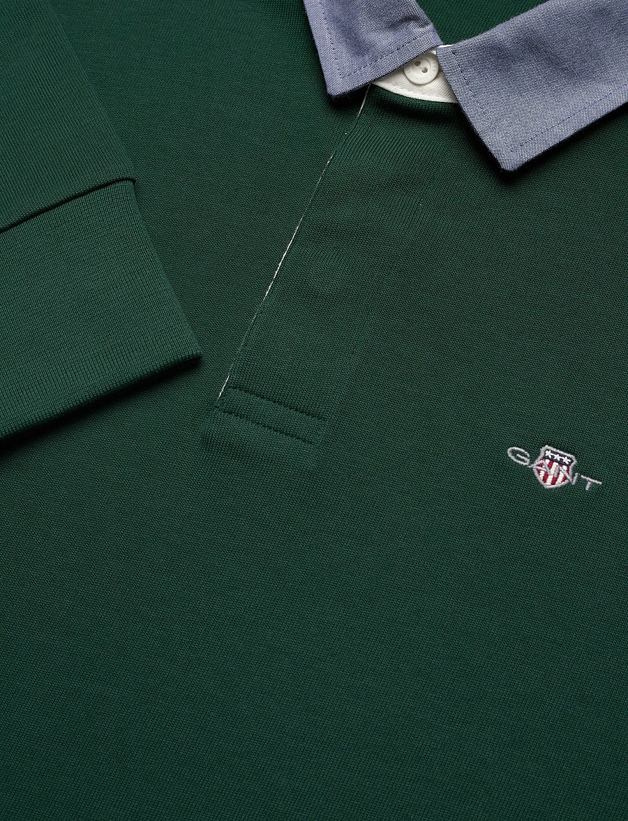 Gant - Classic Heavy Rugger - langerma pólóbolir - tartan green - 2