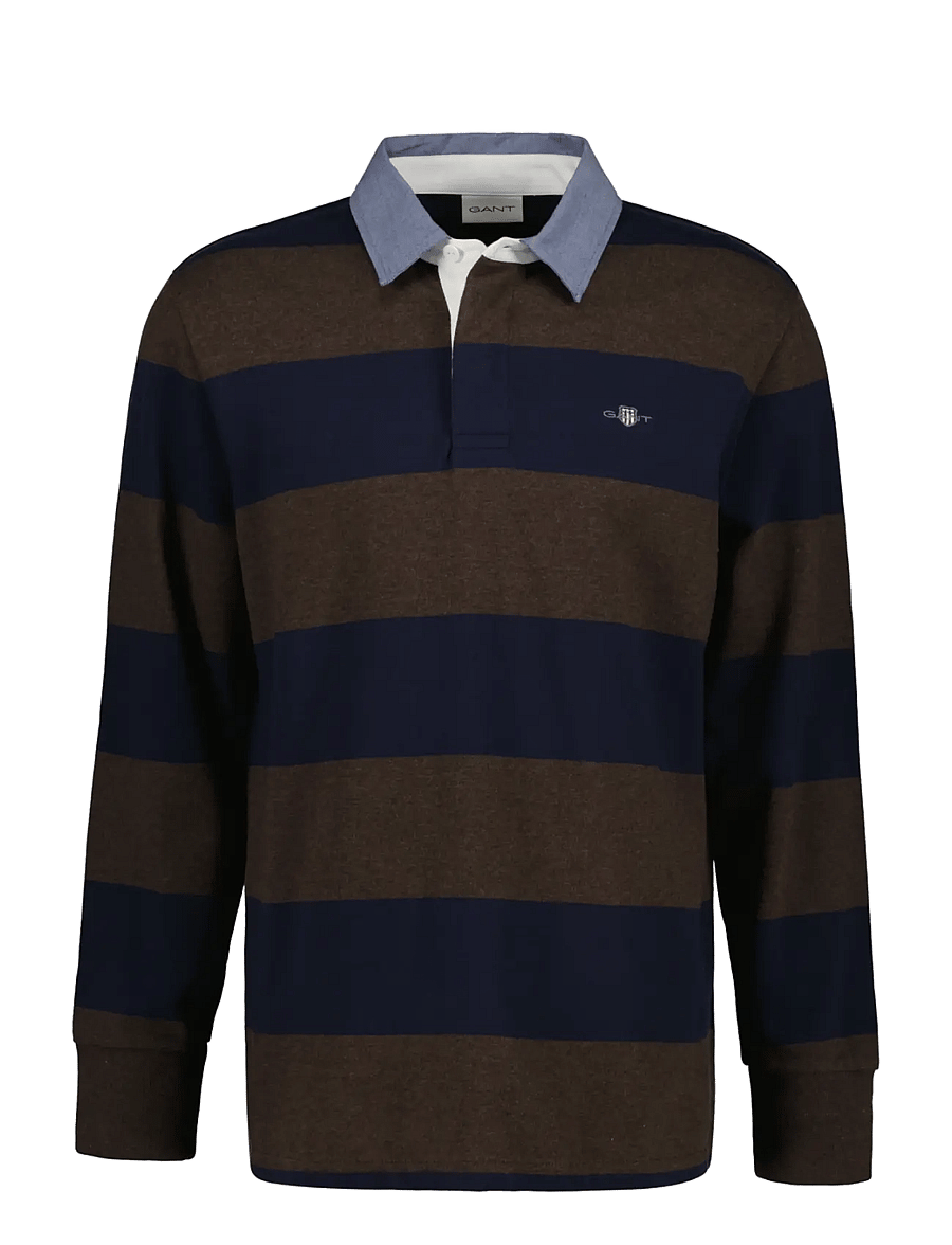 Gant - Classic Heavy Rugger - pikkade varrukatega polod - black brown melange - 1