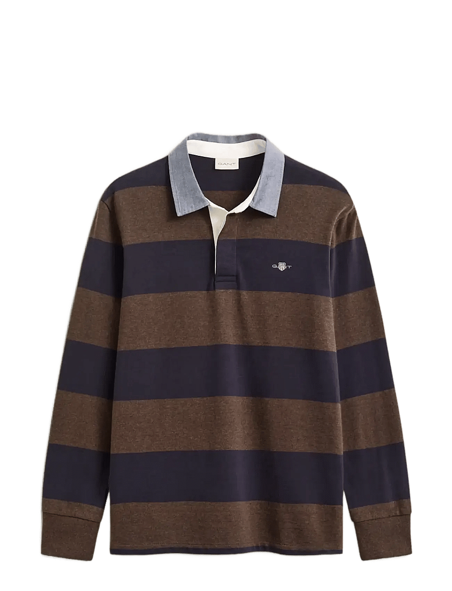 Gant - Classic Heavy Rugger - langærmede poloer - black brown melange - 1