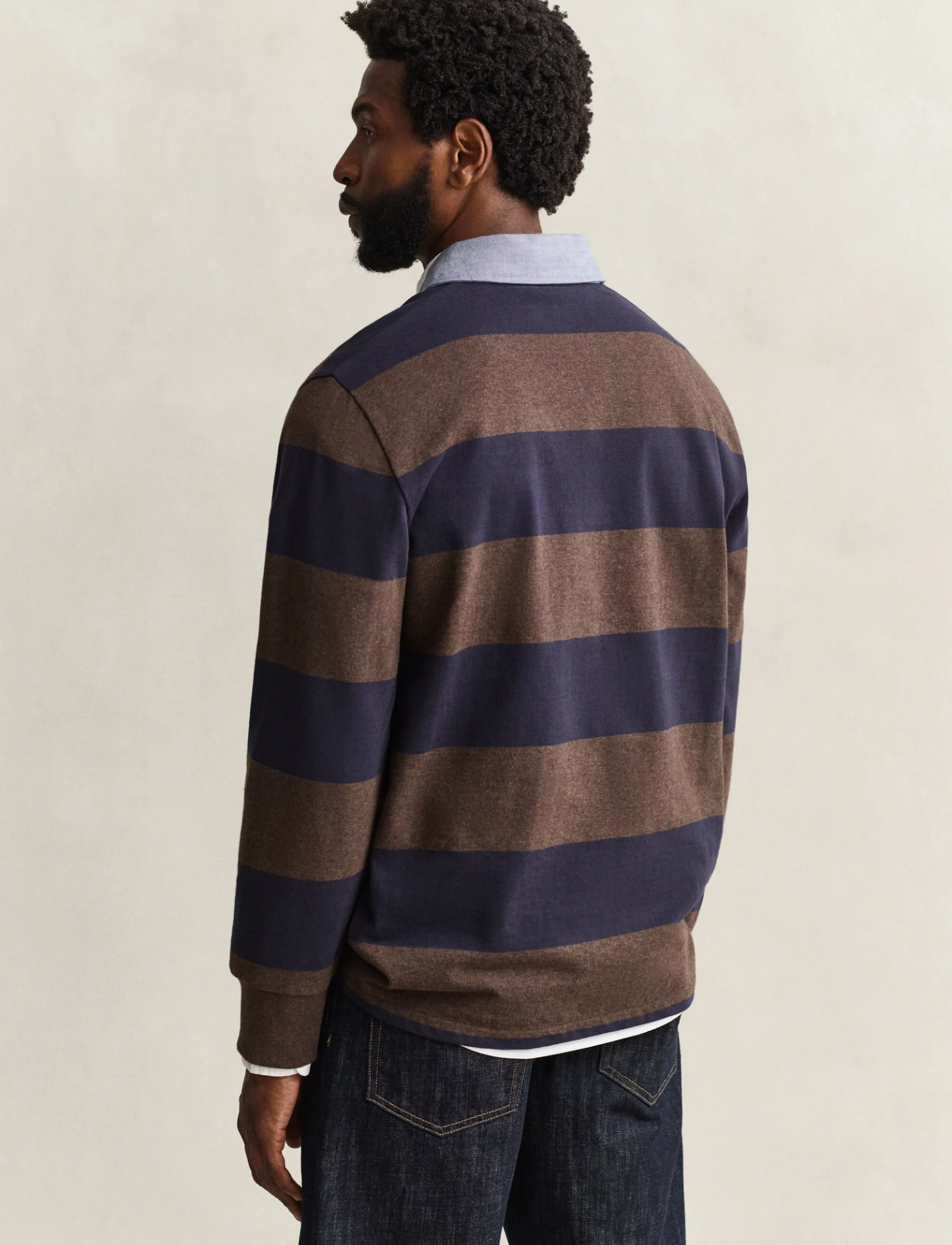 Gant - Classic Heavy Rugger - pikkade varrukatega polod - black brown melange - 2