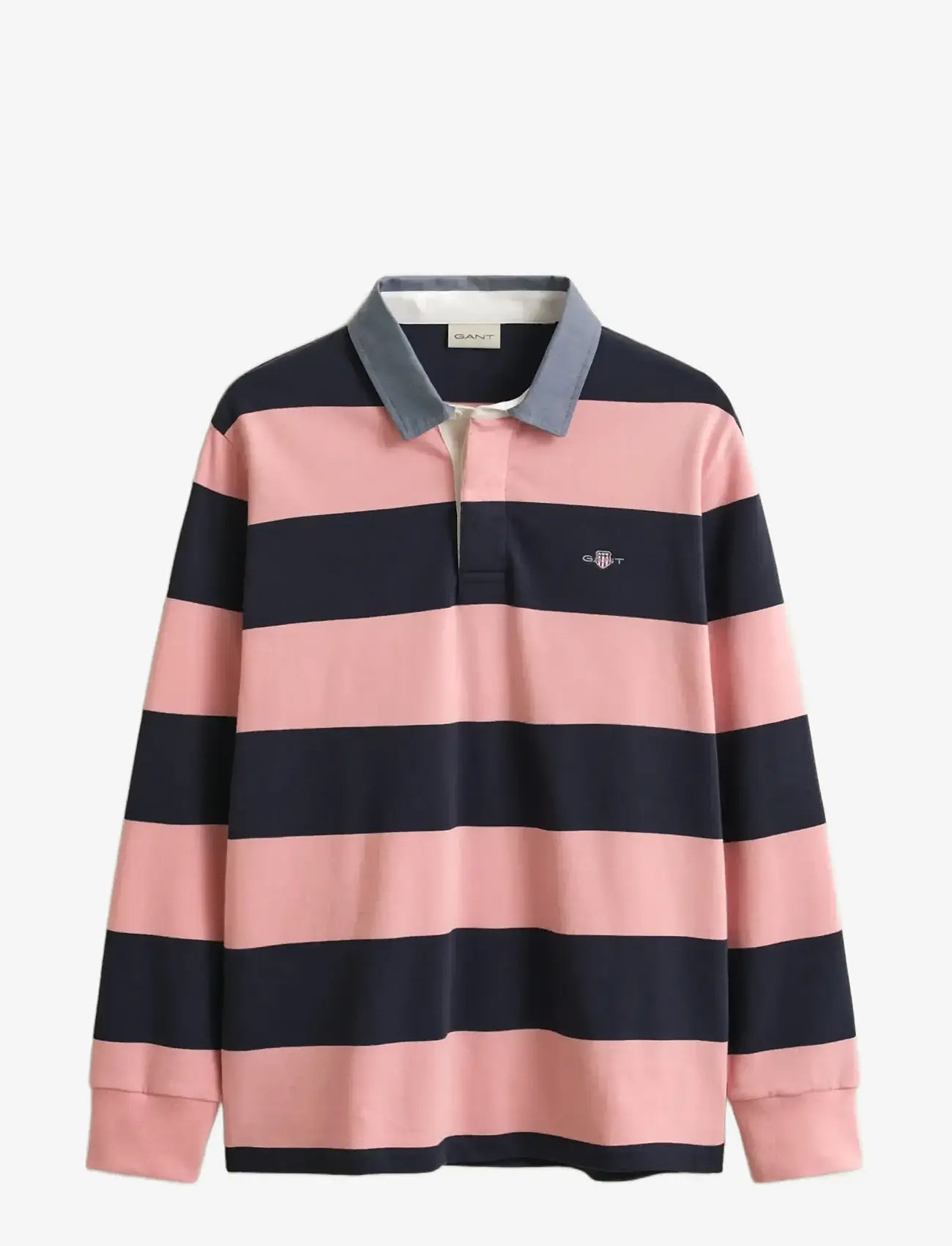 GANT - REG CHAMBRAY STRIPE HEAVY RUGGER - pikkade varrukatega polod - bubbelgum pink - 1