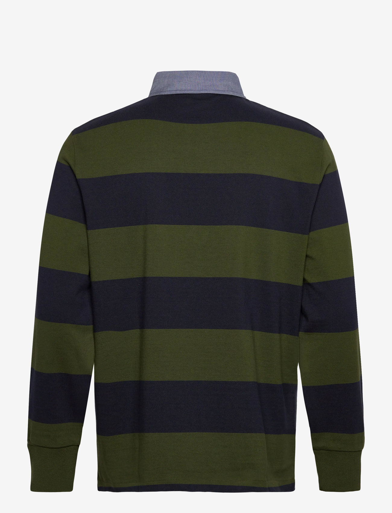 GANT - REG CHAMBRAY STRIPE HEAVY RUGGER - pikkade varrukatega polod - country green - 1