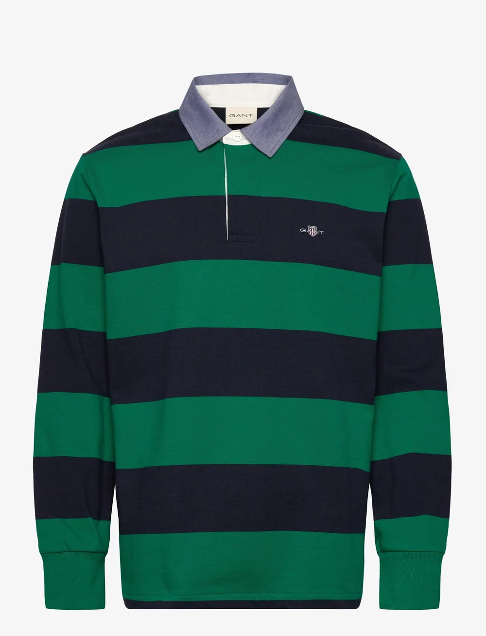 GANT - REG CHAMBRAY STRIPE HEAVY RUGGER - pikkade varrukatega polod - deep green - 0