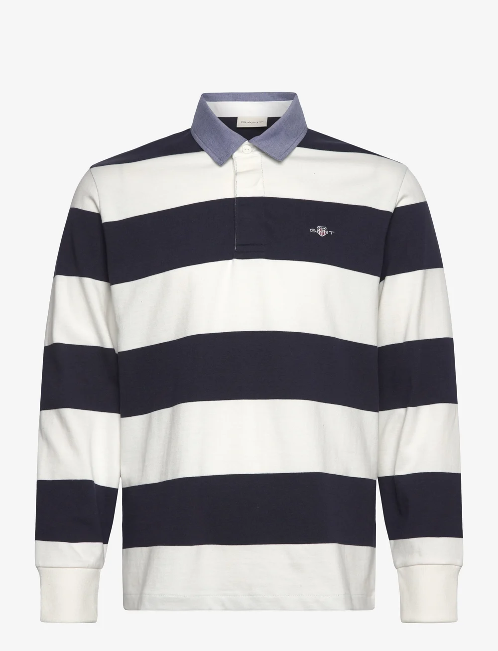 GANT - REG CHAMBRAY STRIPE HEAVY RUGGER - pikkade varrukatega polod - eggshell - 1