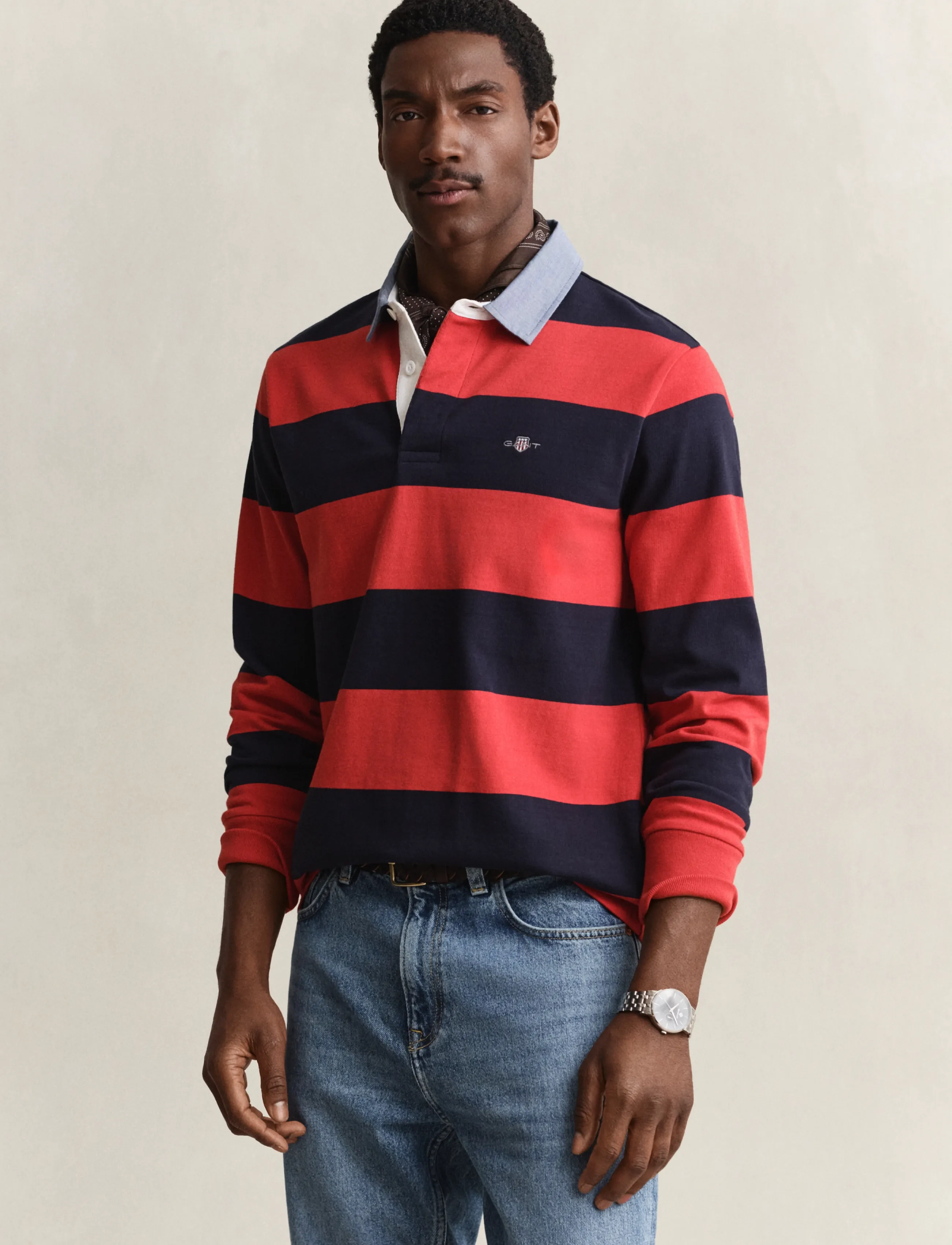 Gant Classic Heavy Rugger, S, Polos, Rot - Long-sleeved, Männerswear