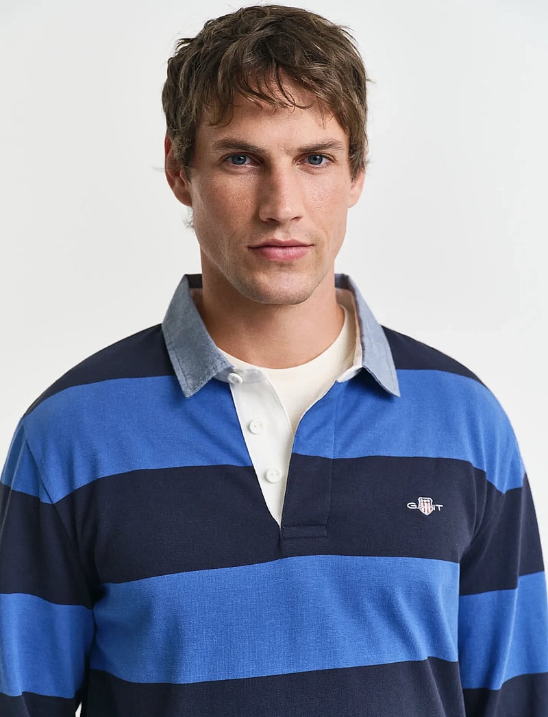 GANT - REG CHAMBRAY STRIPE HEAVY RUGGER - langärmelig - rich blue - 4