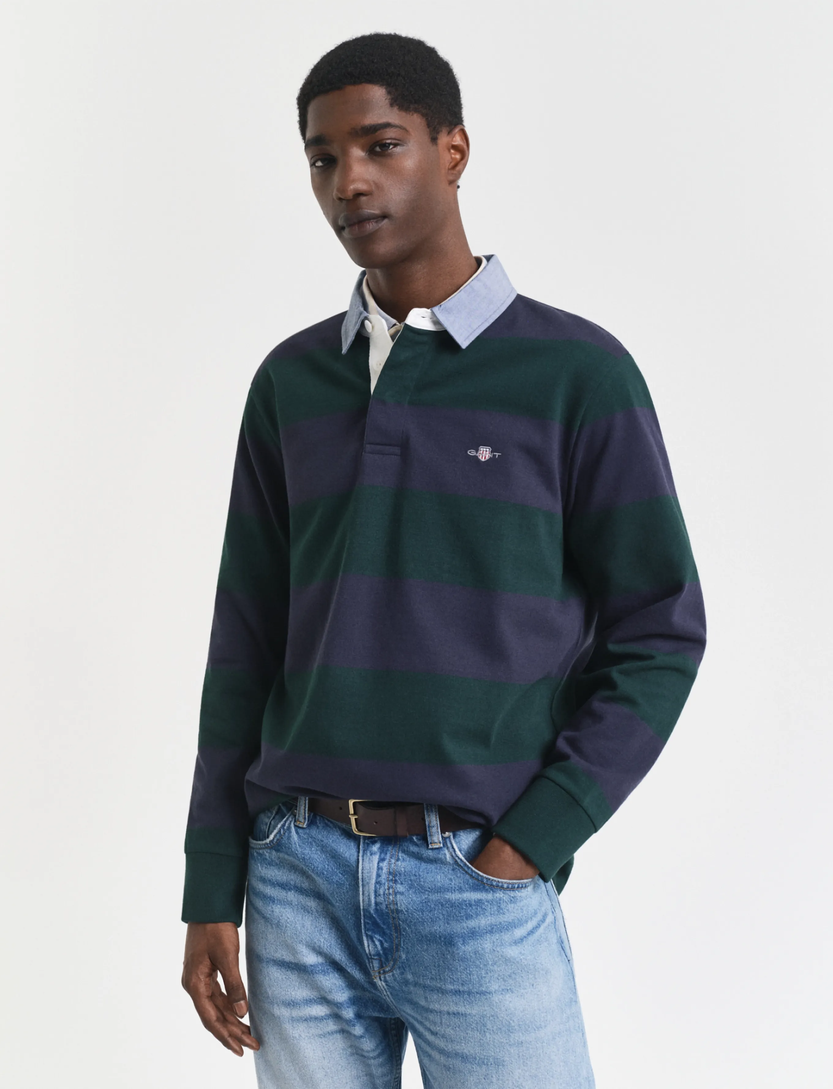 Gant Classic Heavy Rugger, S, Polos, Grün - Long-sleeved, Männerswear