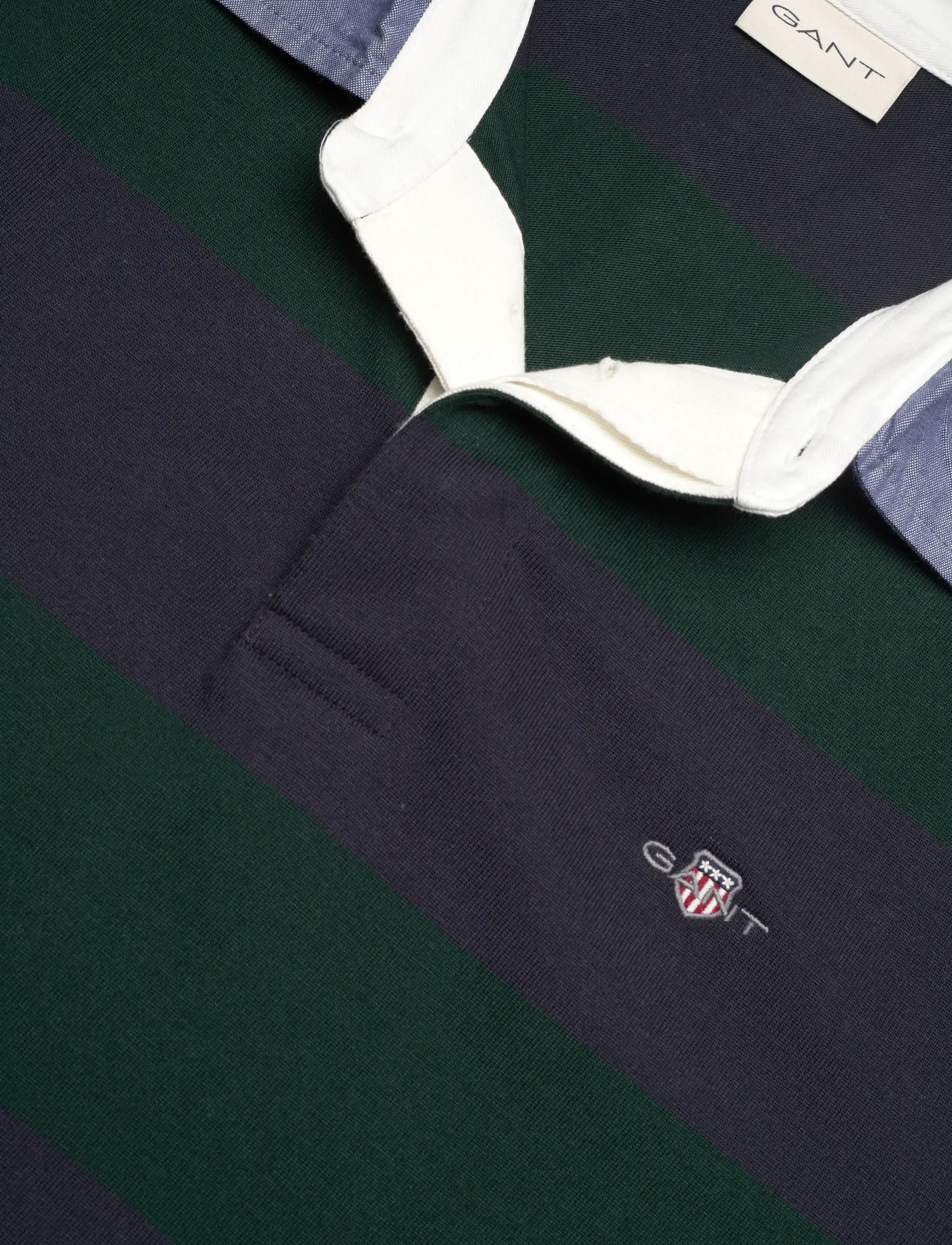 Gant - Classic Heavy Rugger - långärmade pikéer - tartan green - 2