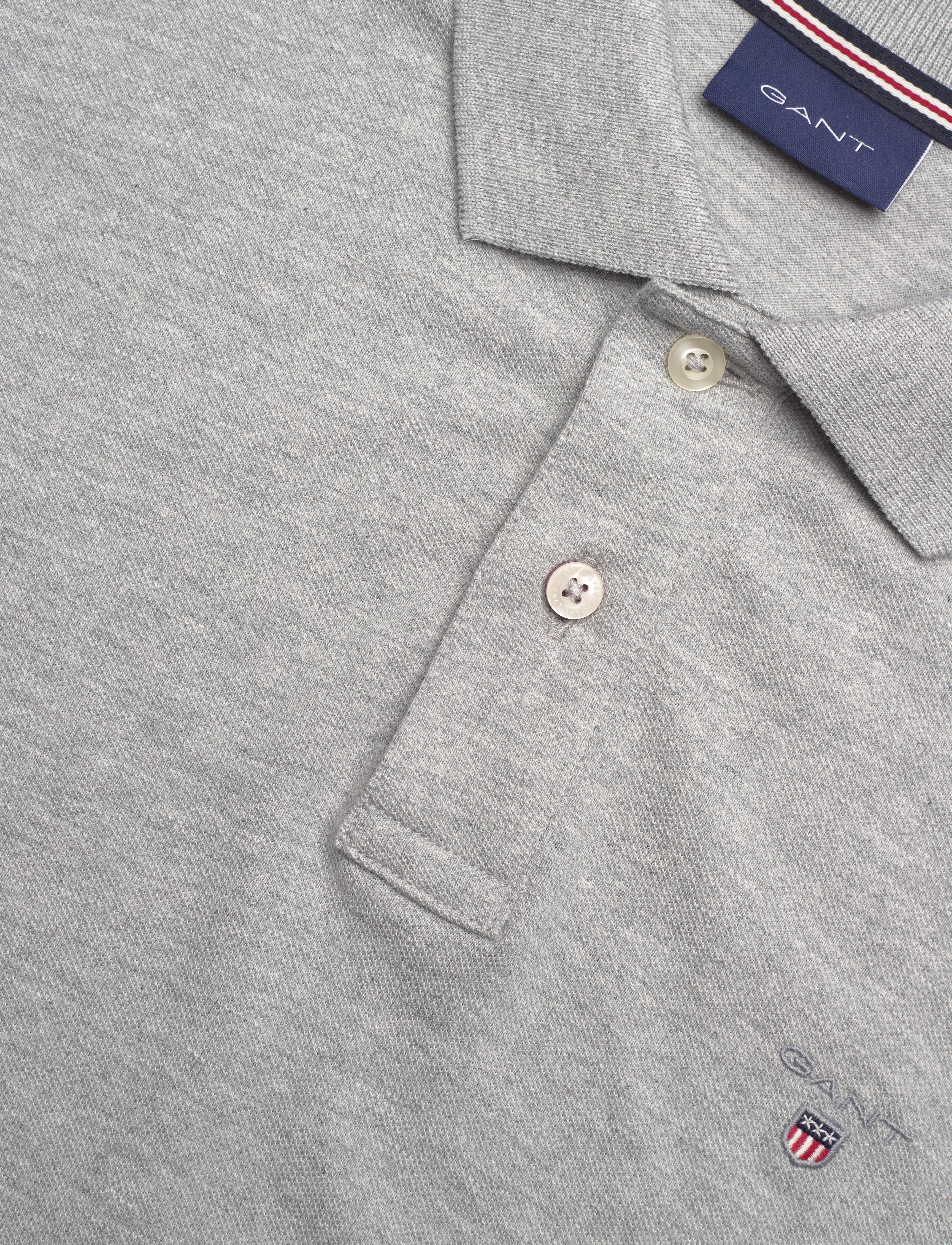 Gant - EMB ORIGINAL SHIELD POLO - kurzärmelig - grey melange - 2