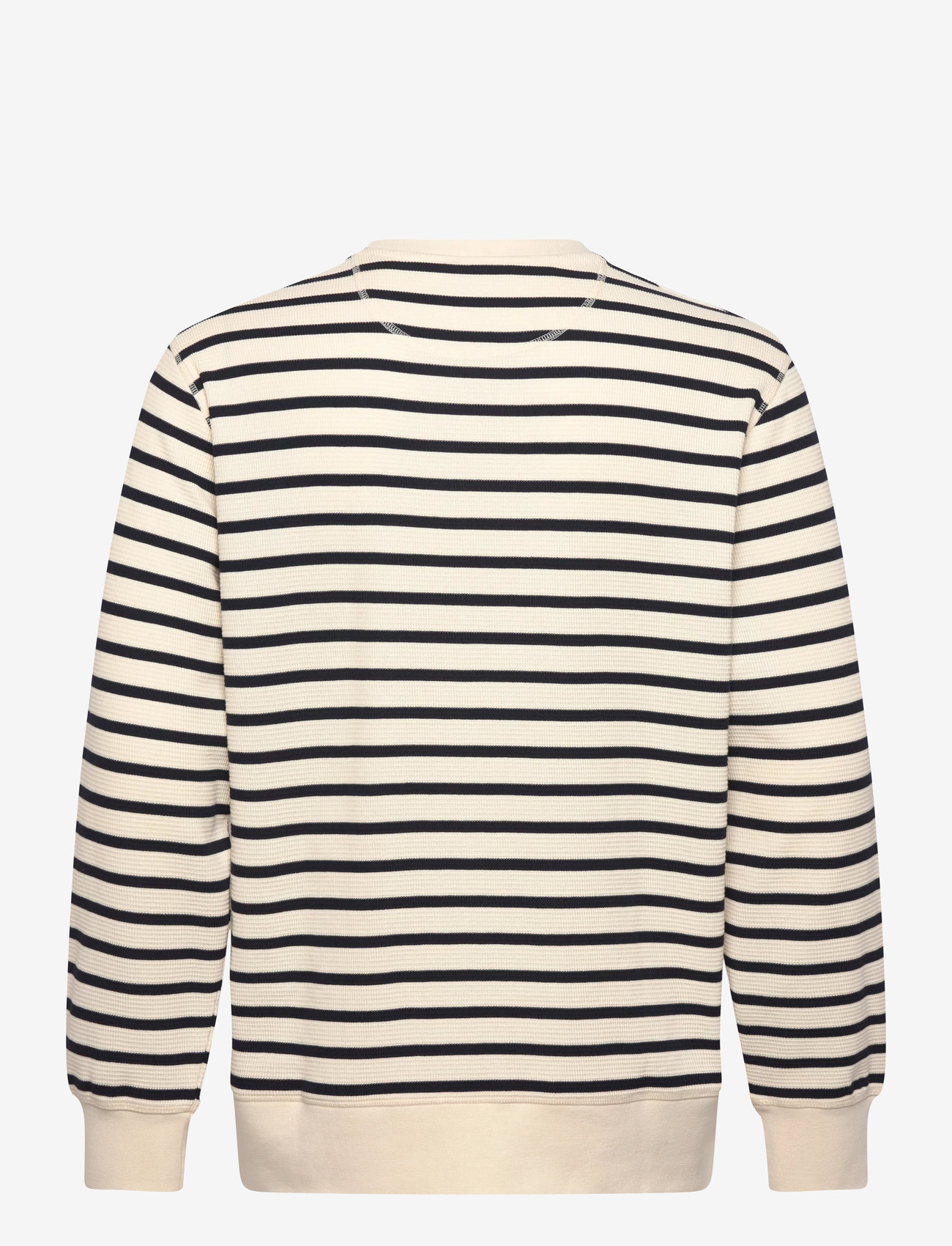 Gant - STRIPED WAFFLE SWEAT C-NECK - truien - cream - 1