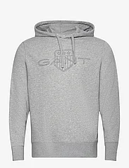 GANT - LOGO HOODIE - hoodies - grey melange - 0