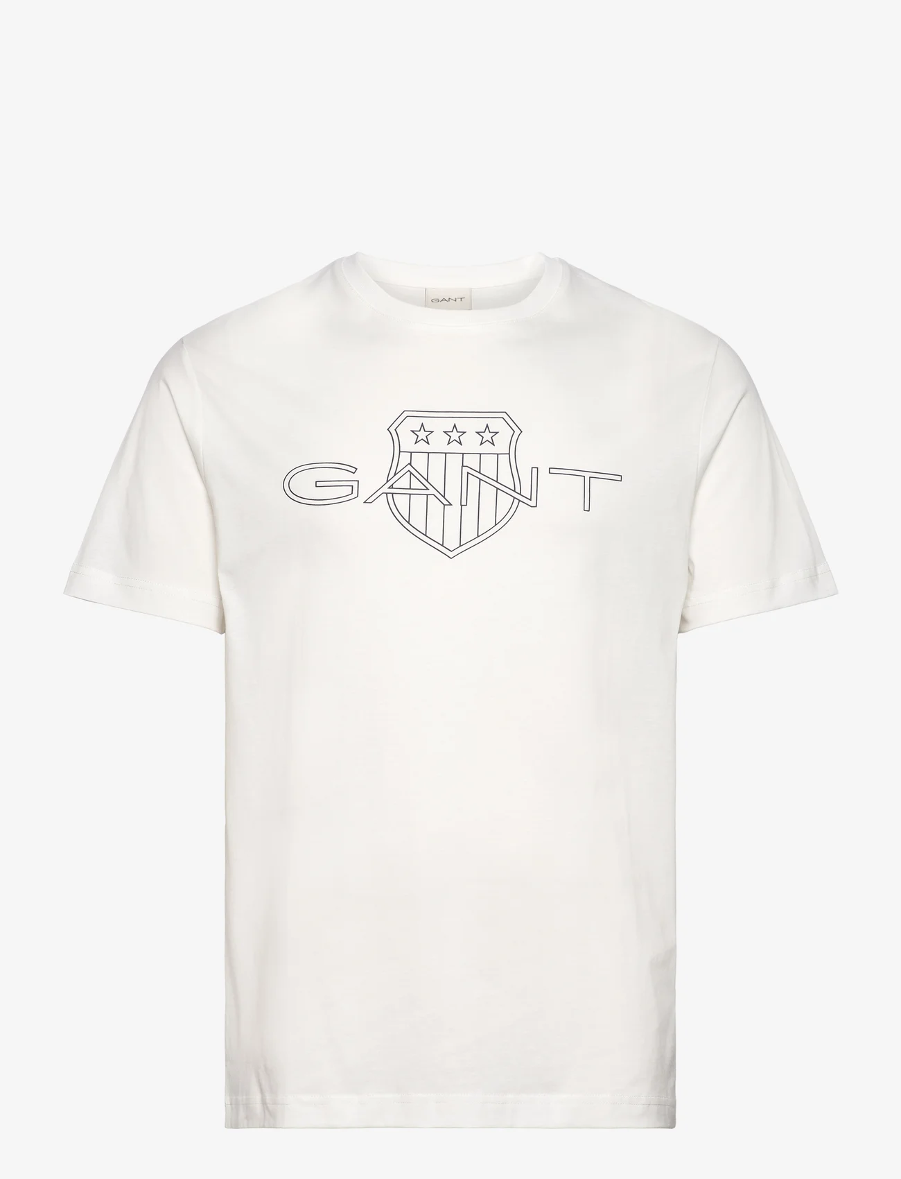 GANT - LOGO SS T-SHIRT - kortärmade t-shirts - eggshell - 0