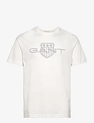 GANT - LOGO SS T-SHIRT - kortärmade t-shirts - eggshell - 0