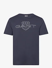 GANT - LOGO SS T-SHIRT - short-sleeved t-shirts - evening blue - 0