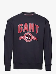 GANT - C-NECK RETRO CREST SWEATER - sweatshirts - evening blue - 0