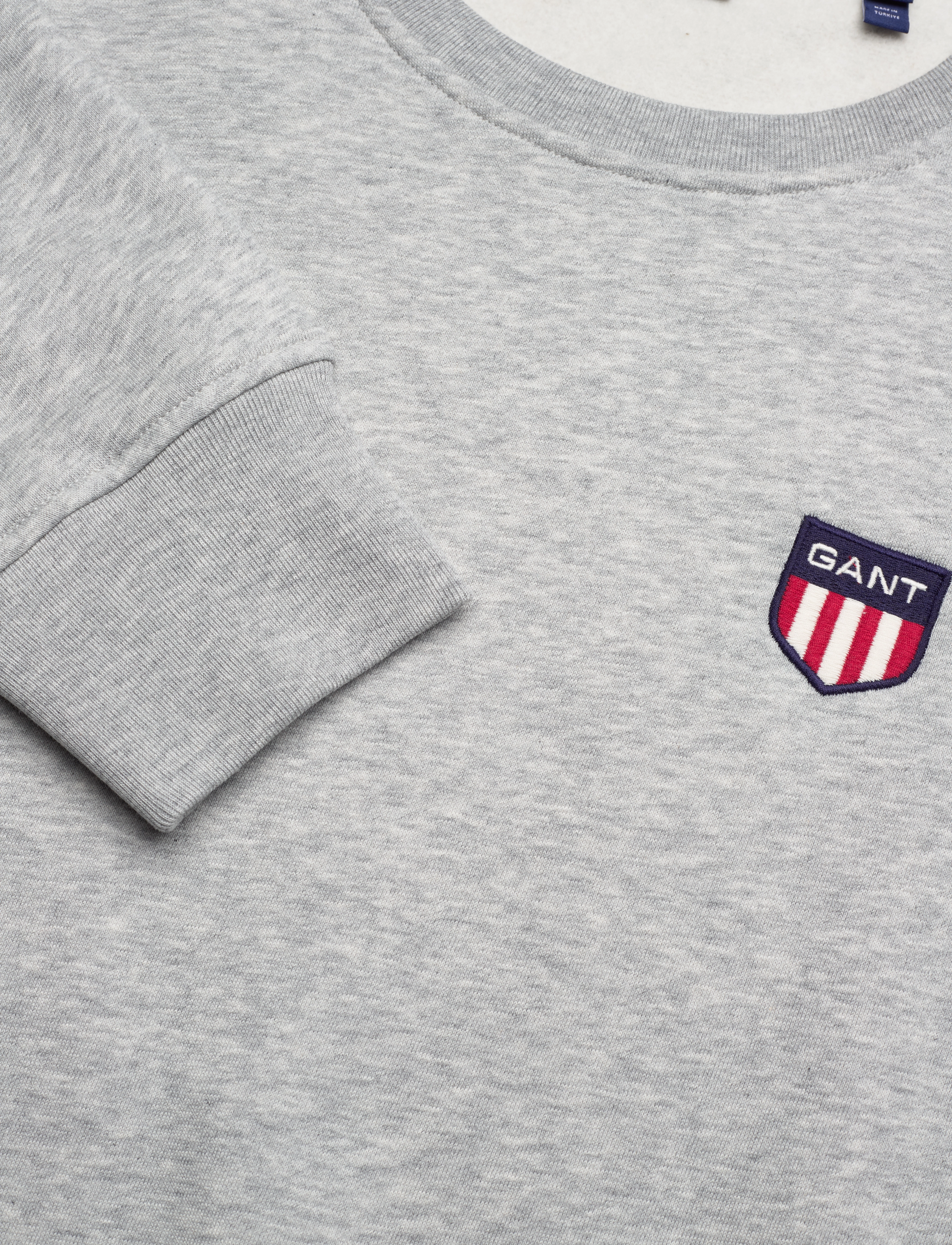GANT - RETRO SHIELD LOGO C-NECK SWEAT - grey melange - 2