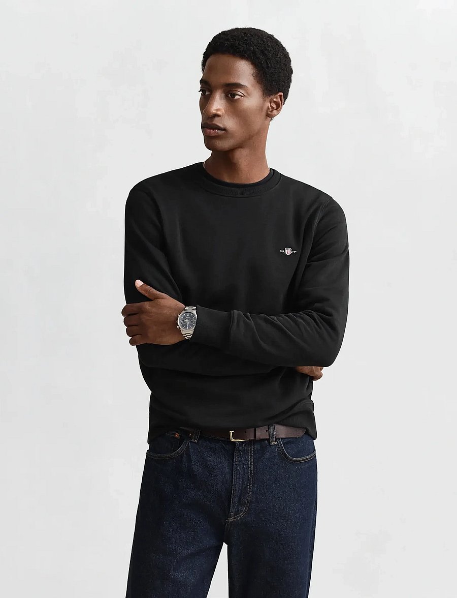 Gant - REG SHIELD C-NECK SWEAT - shoppa efter tillfälle - black - 0