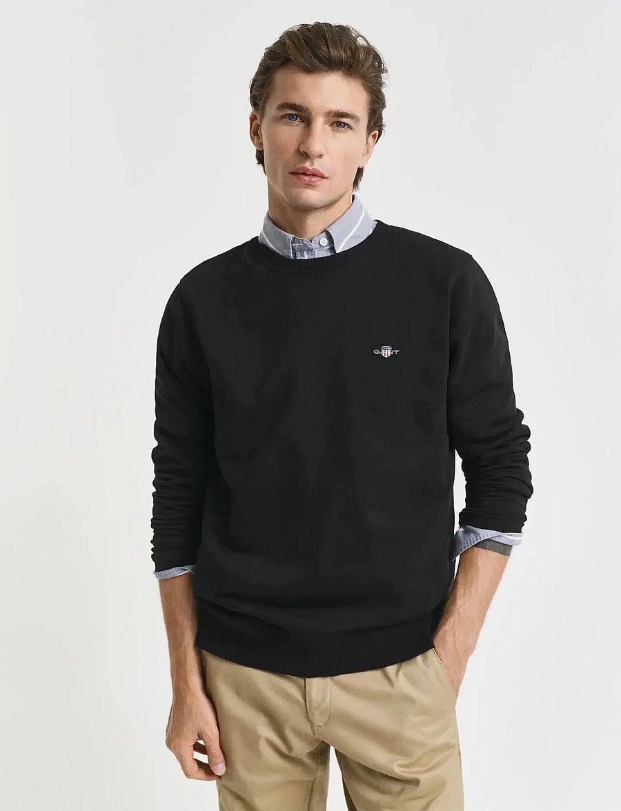 Gant - REG SHIELD C-NECK SWEAT - shoppa efter tillfälle - black - 5