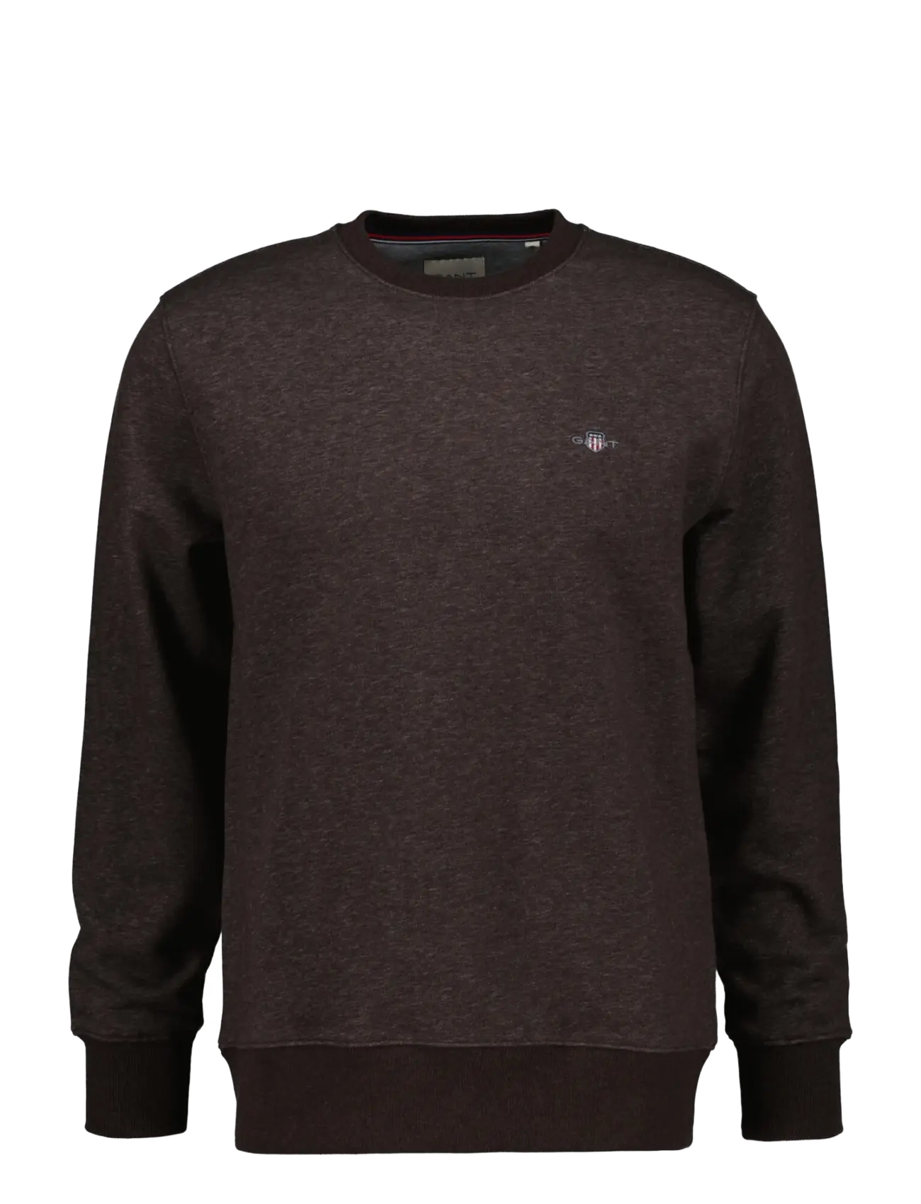 Gant REG SHIELD C-NECK SWEAT - Sweatshirts - BLACK BROWN MELANGE / brown