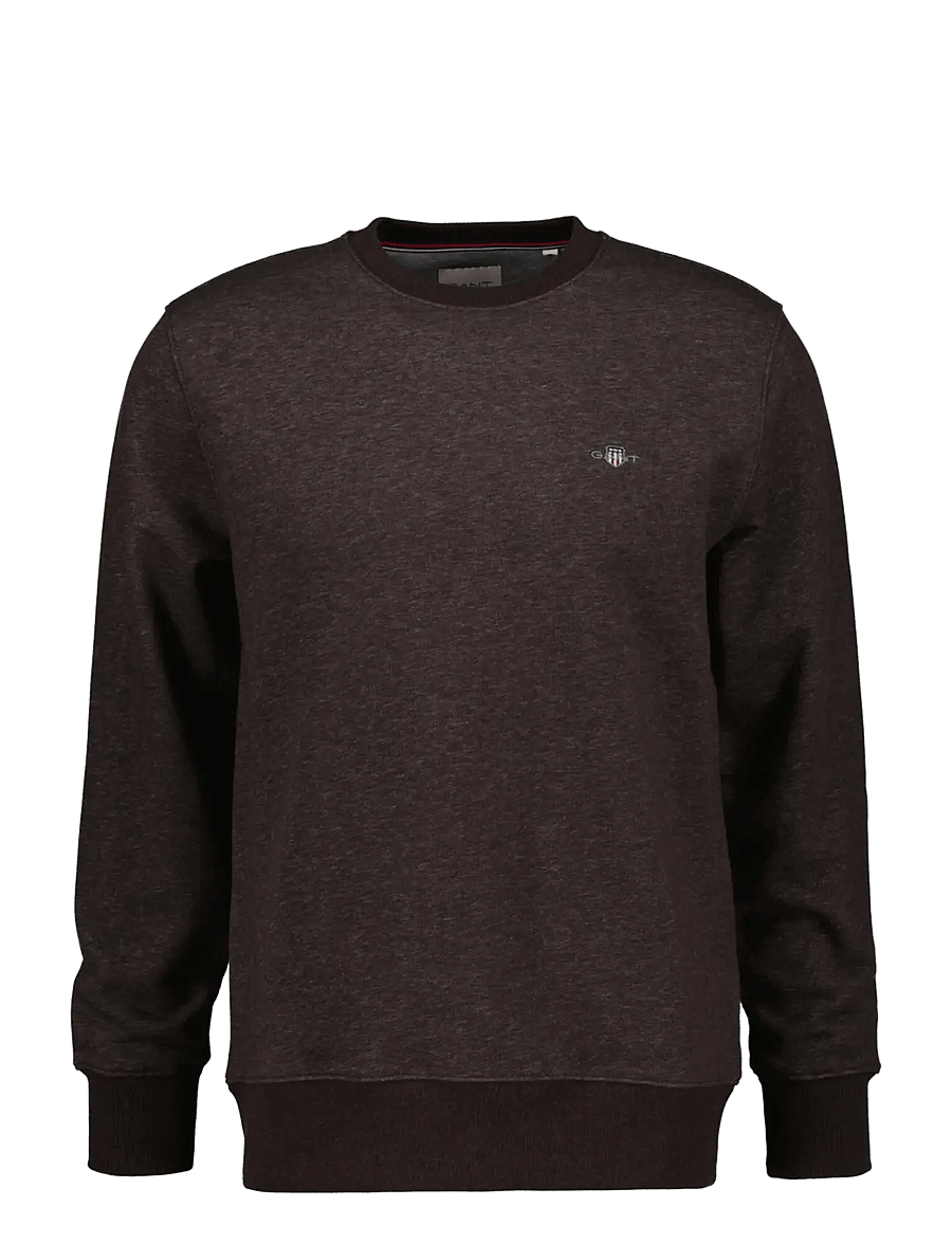 Gant - REG SHIELD C-NECK SWEAT - shop by occasion - black brown melange - 0