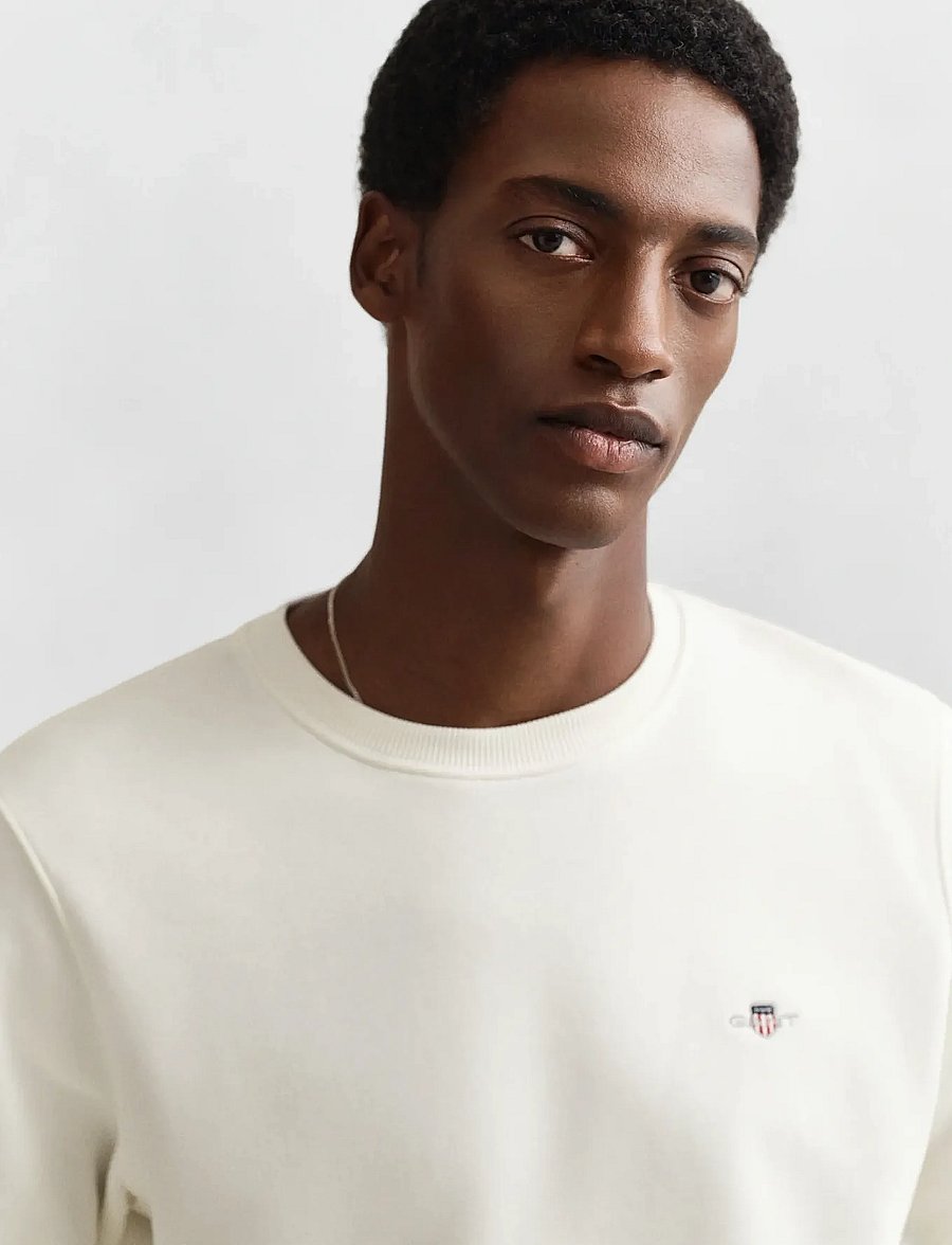 Gant - REG SHIELD C-NECK SWEAT - sweatshirts - eggshell - 3