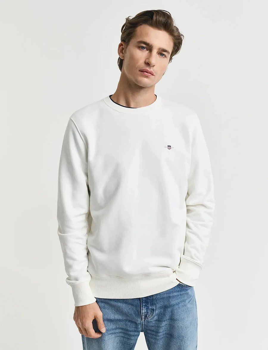 Gant - REG SHIELD C-NECK SWEAT - sweatshirts - eggshell - 5