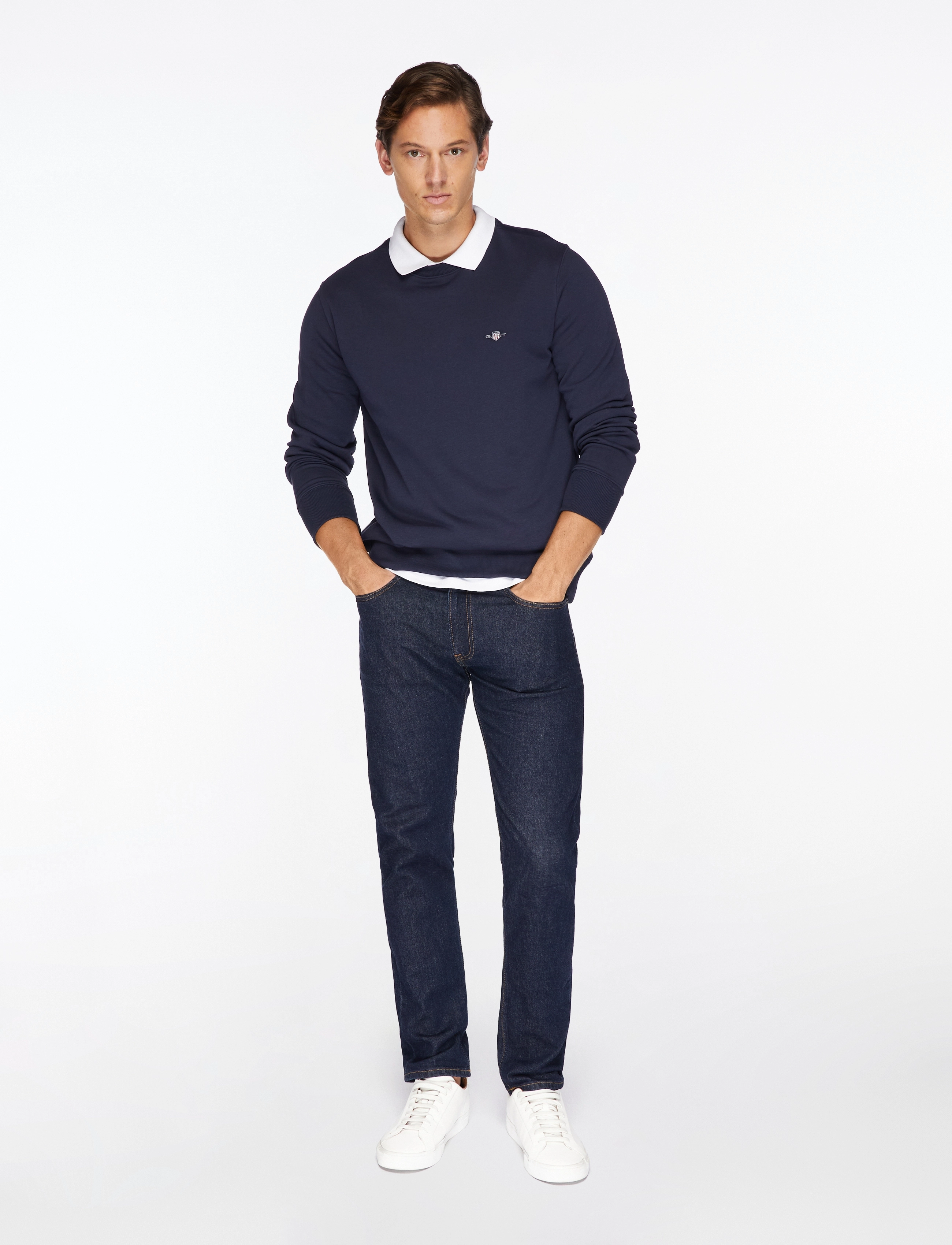 Gant - REG SHIELD C-NECK SWEAT - osta olukorra järgi - evening blue - 3