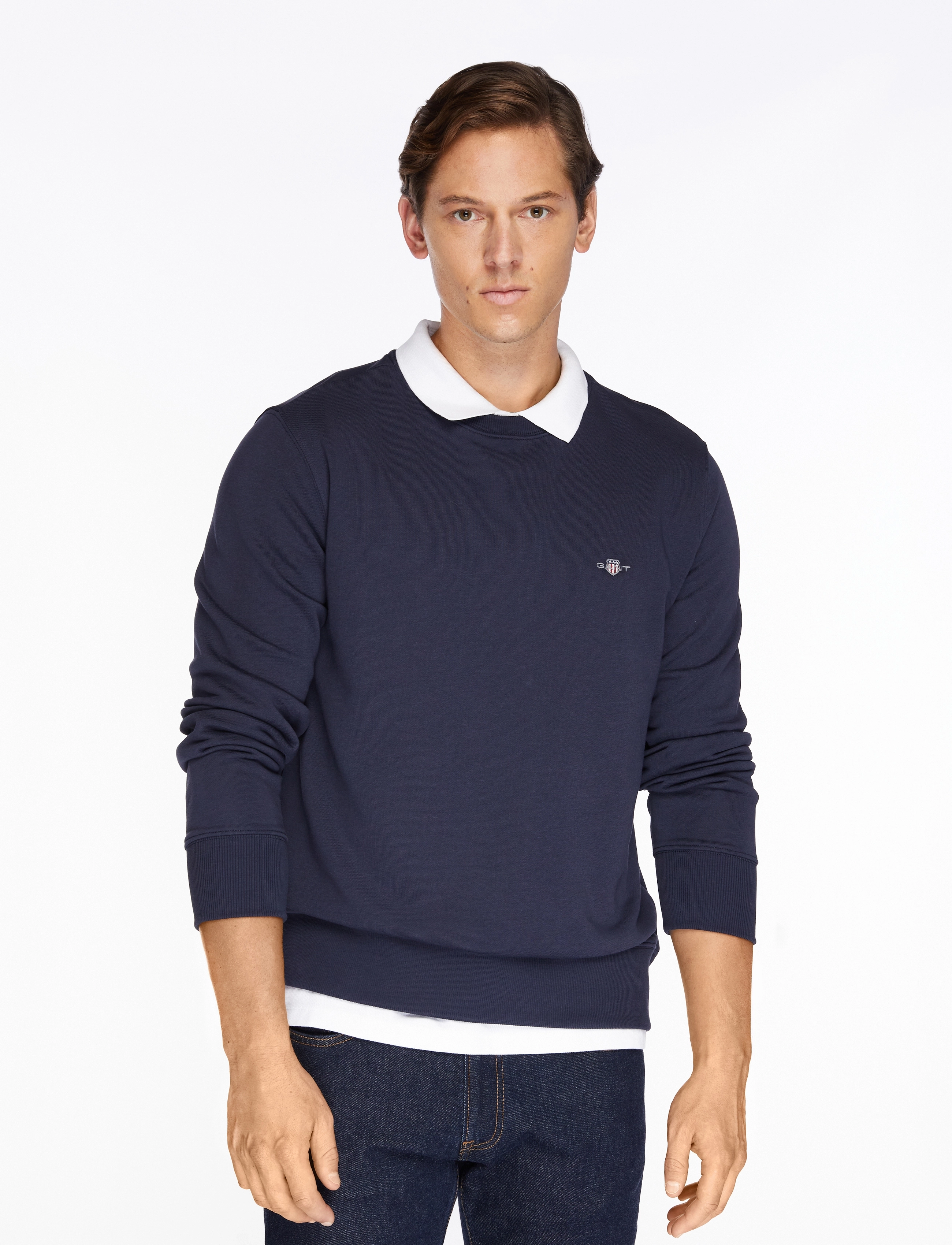 Gant REG SHIELD C-NECK SWEAT - Gant - EVENING BLUE / navy
