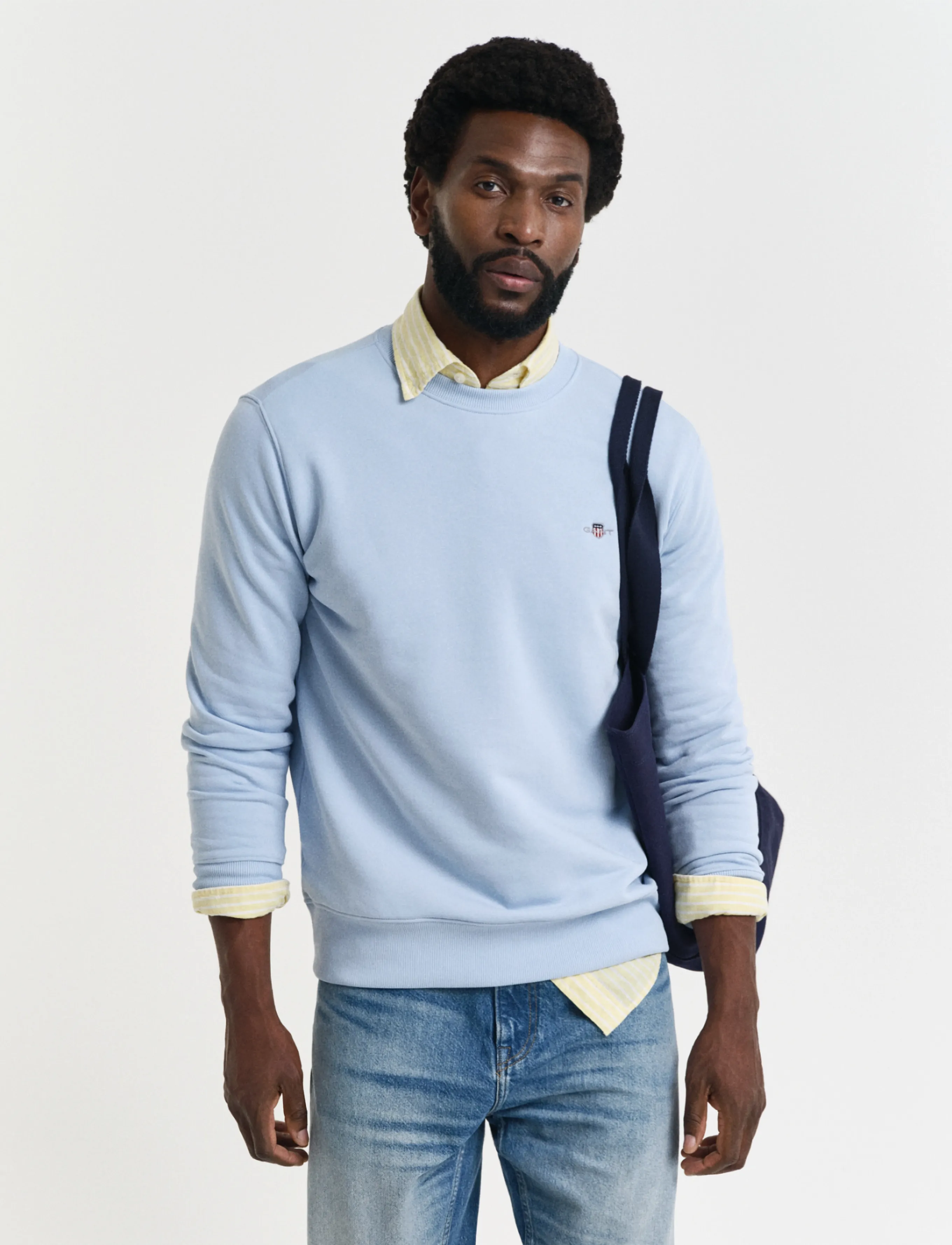 Gant REG SHIELD C-NECK SWEAT - Sweatshirts - FRESH BLUE / blue