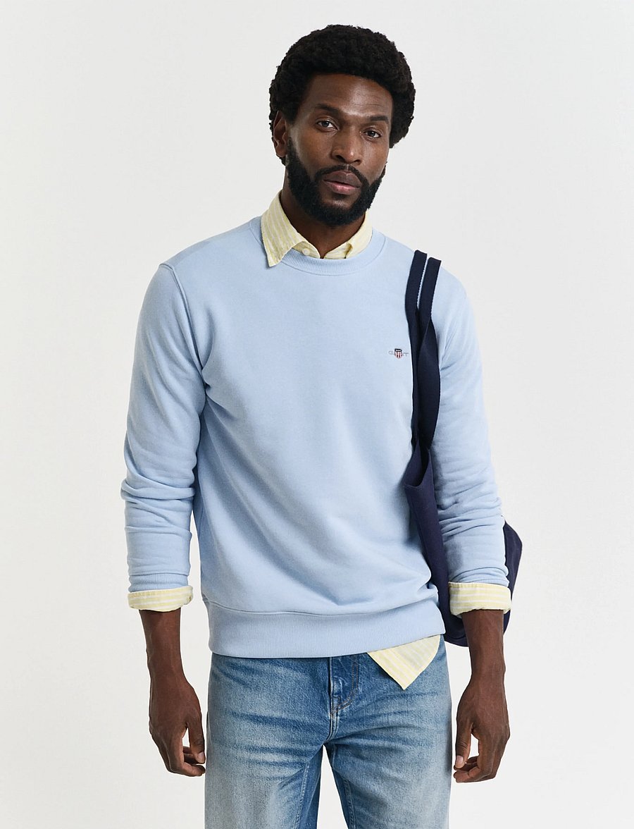 Gant - REG SHIELD C-NECK SWEAT - dressipluusid - fresh blue - 0