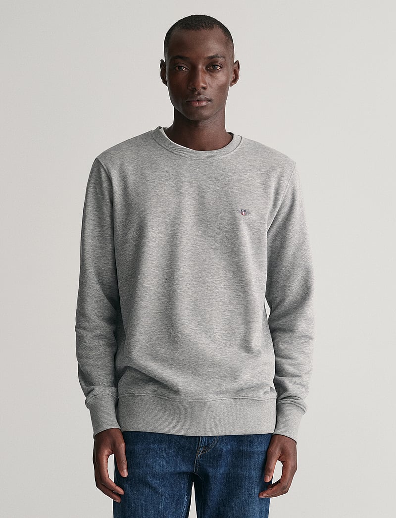 GANT - REG SHIELD C-NECK SWEAT - shoppa efter tillfälle - grey melange - 0