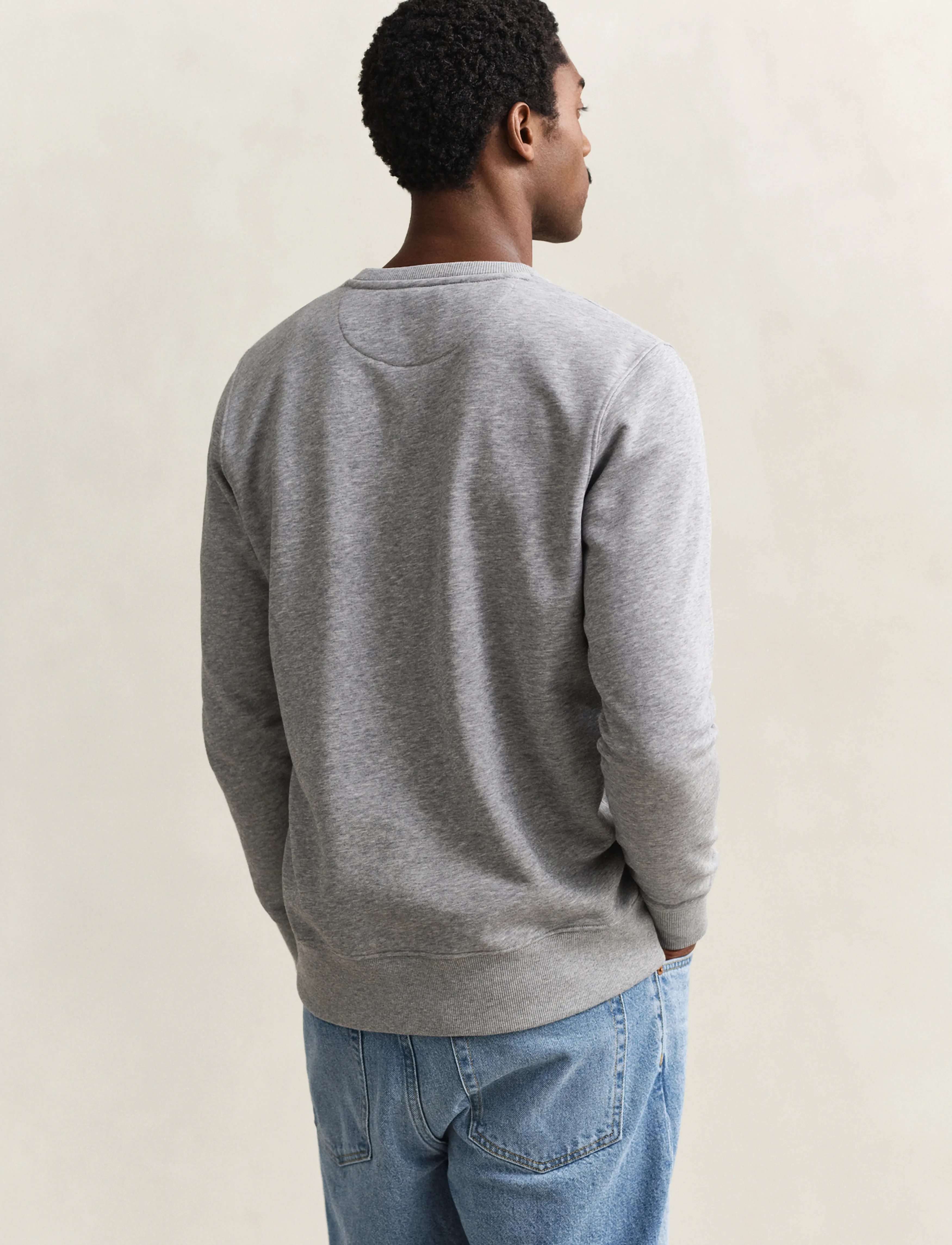 Gant - REG SHIELD C-NECK SWEAT - dressipluusid - grey melange - 3