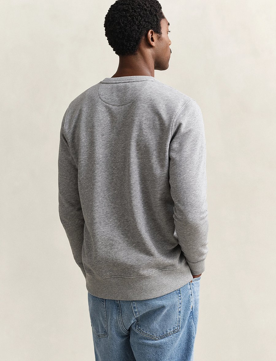Gant - REG SHIELD C-NECK SWEAT - sweatshirts - grey melange - 3