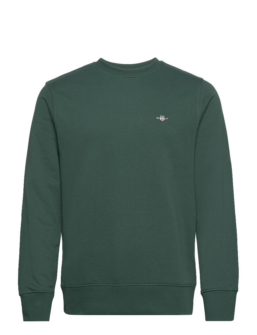 Gant - REG SHIELD C-NECK SWEAT - dressipluusid - tartan green - 1