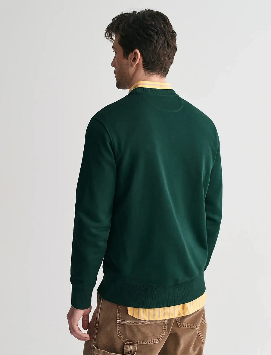 Gant - REG SHIELD C-NECK SWEAT - dressipluusid - tartan green - 3