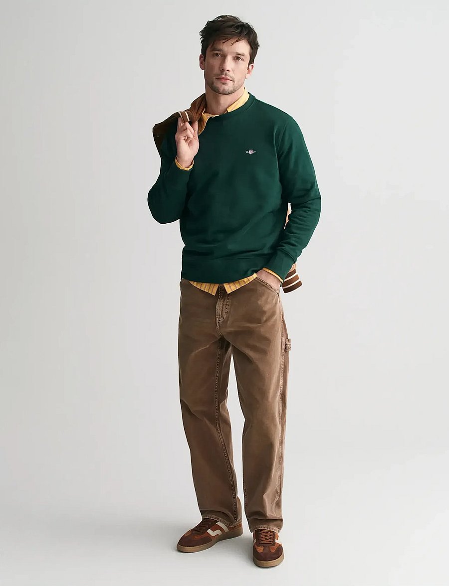 Gant - REG SHIELD C-NECK SWEAT - dressipluusid - tartan green - 5