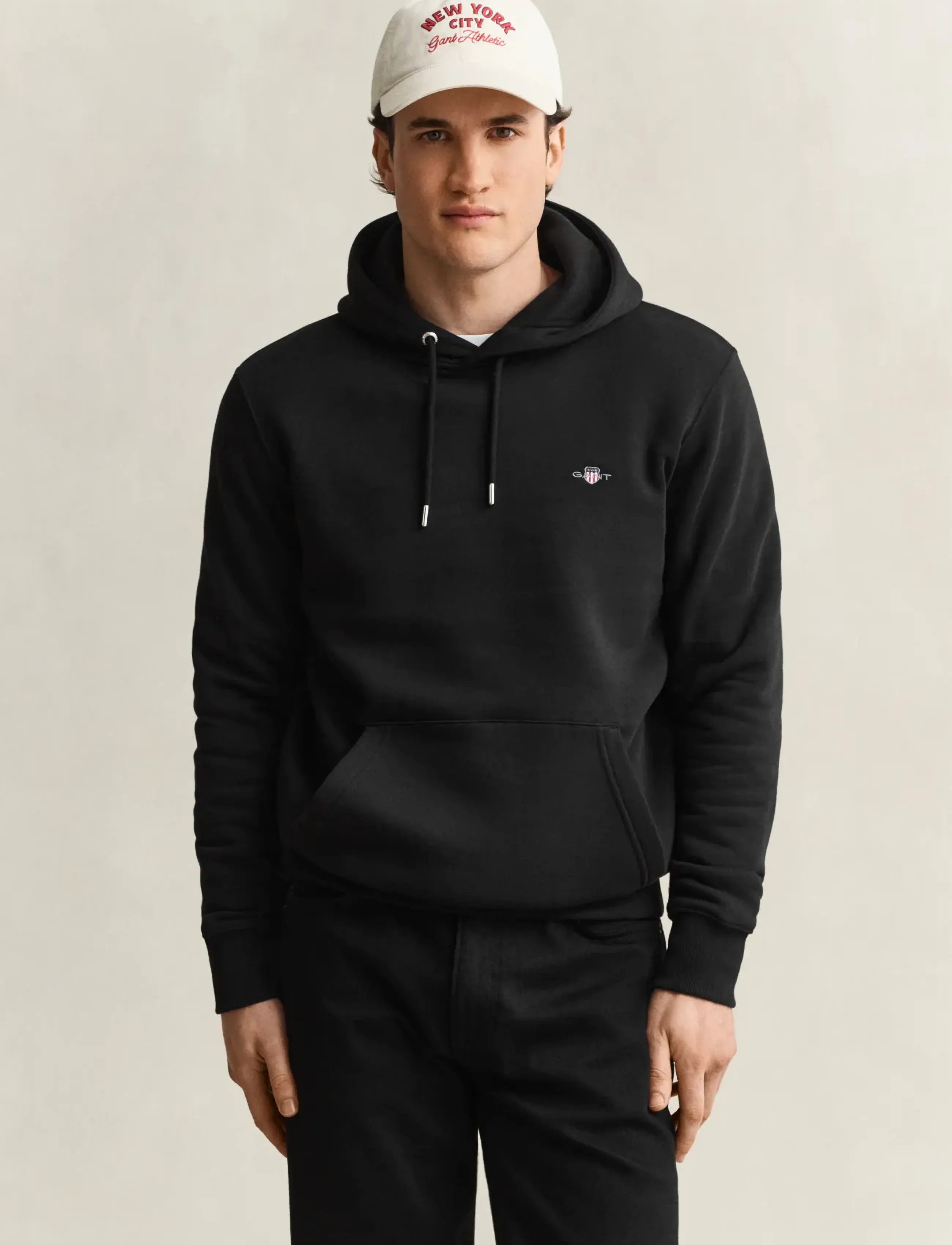 Gant REG SHIELD HOODIE - Sweatshirts - BLACK / black